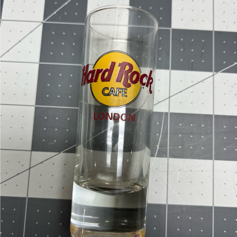 6 Hard Rock Cafe tall shot glasses and 1 Hurricane glass - Picture 2 of 8